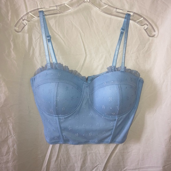 Say What? Tops - Corset Crop Top (Baby Blue)